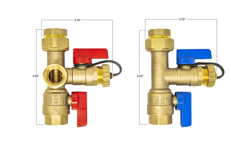 Libra Supply 3/4 inch IPS Isolator Tankless Water Heater Service Valve Kit â€“ 3/4'' FNPT X FNPT Thread Brass Isolation Set with Pressure Relief Valve | Pipe Fittings, Supplies & Spare Parts - Image 3